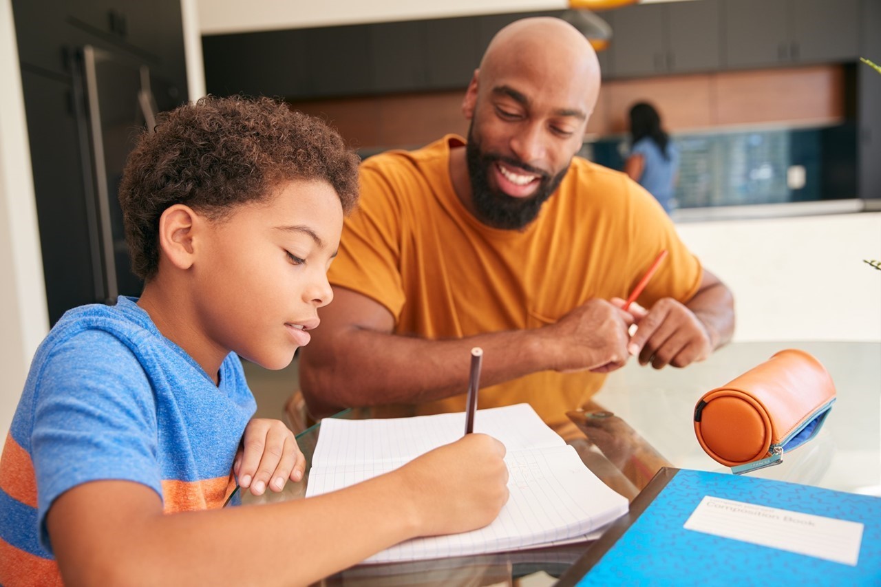 Father and son learning